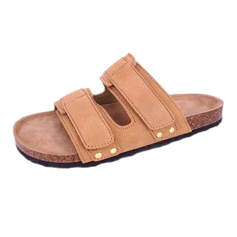 Sandali con cinturino in sughero con cinturino in sughero di ampia larghezza disponibile per supporto dell'arco plantare da donna