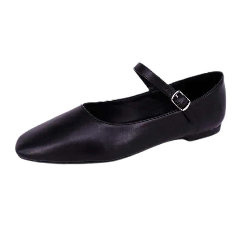 Scarpe basse ballerine quadrate da donna